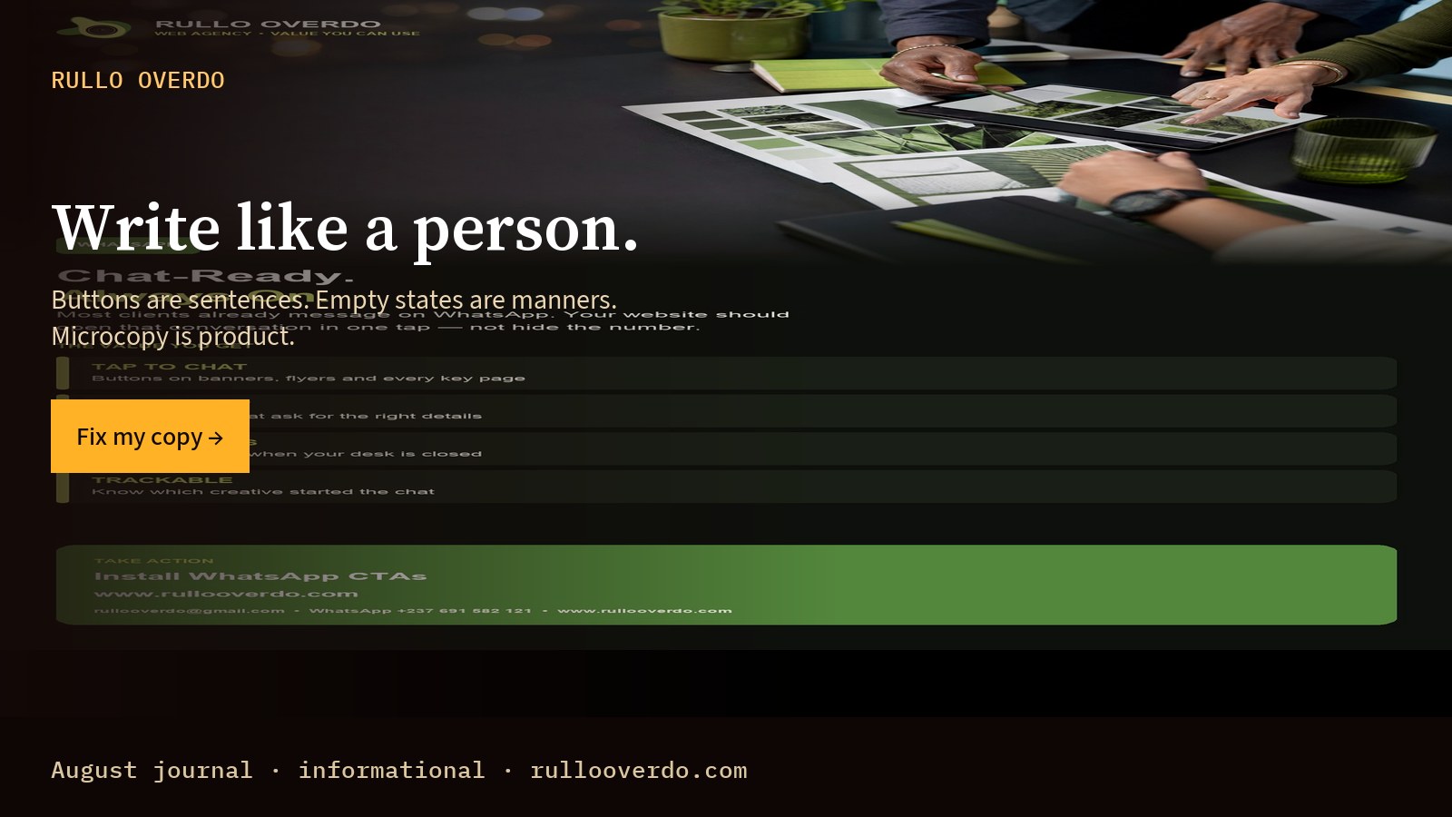 Write like a person.
