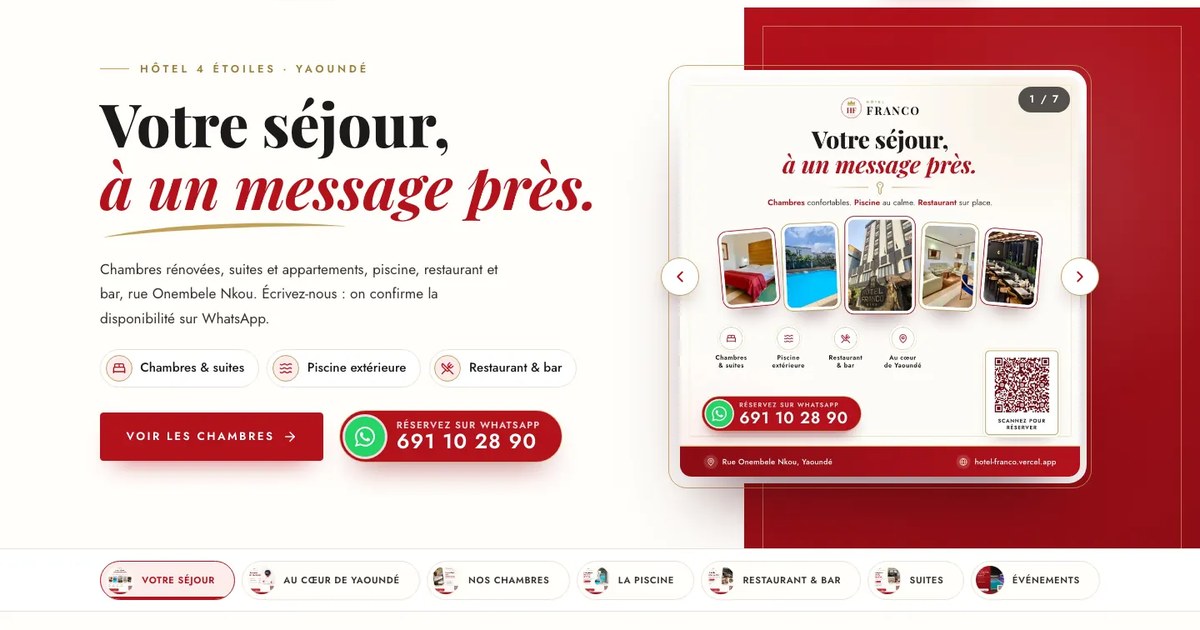 Hire a web designer in Douala — client website by Rullo Overdo