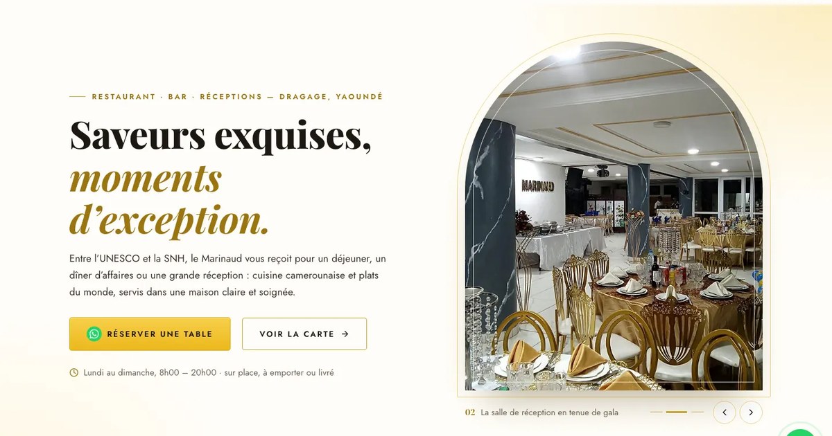 Hire a web designer — Restaurant Marinaud website by Rullo Overdo
