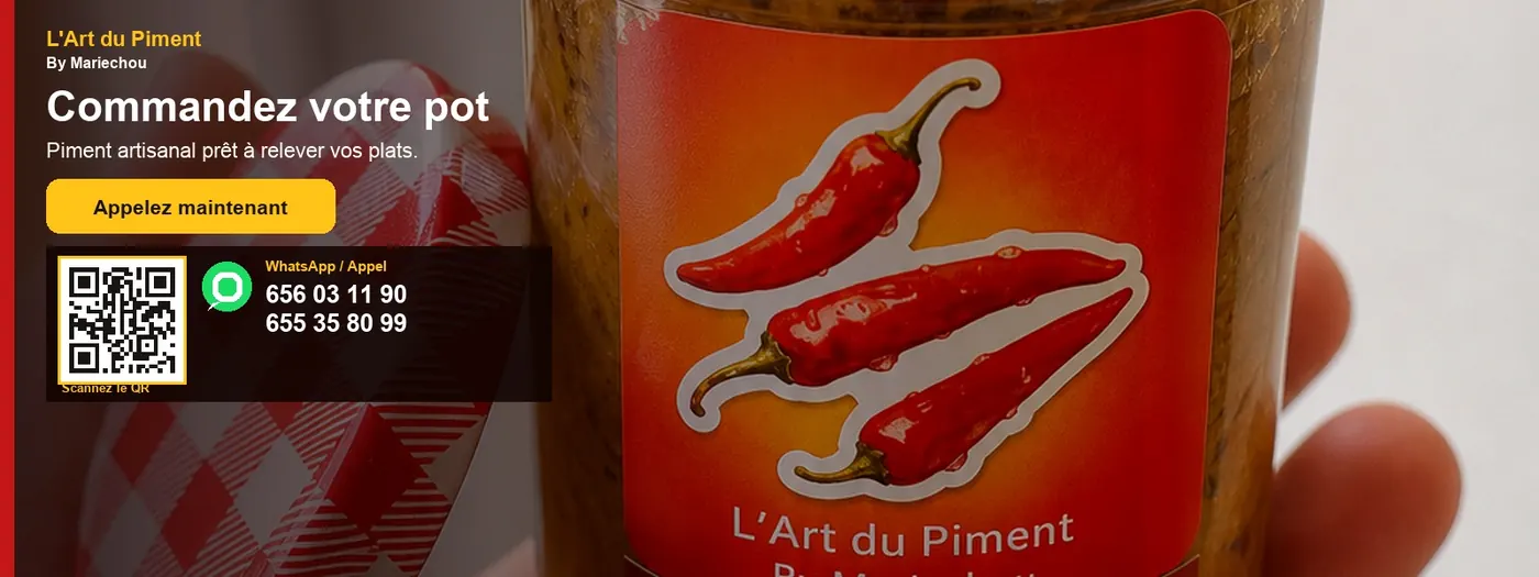 L’Art du Piment banner — Commandez votre pot