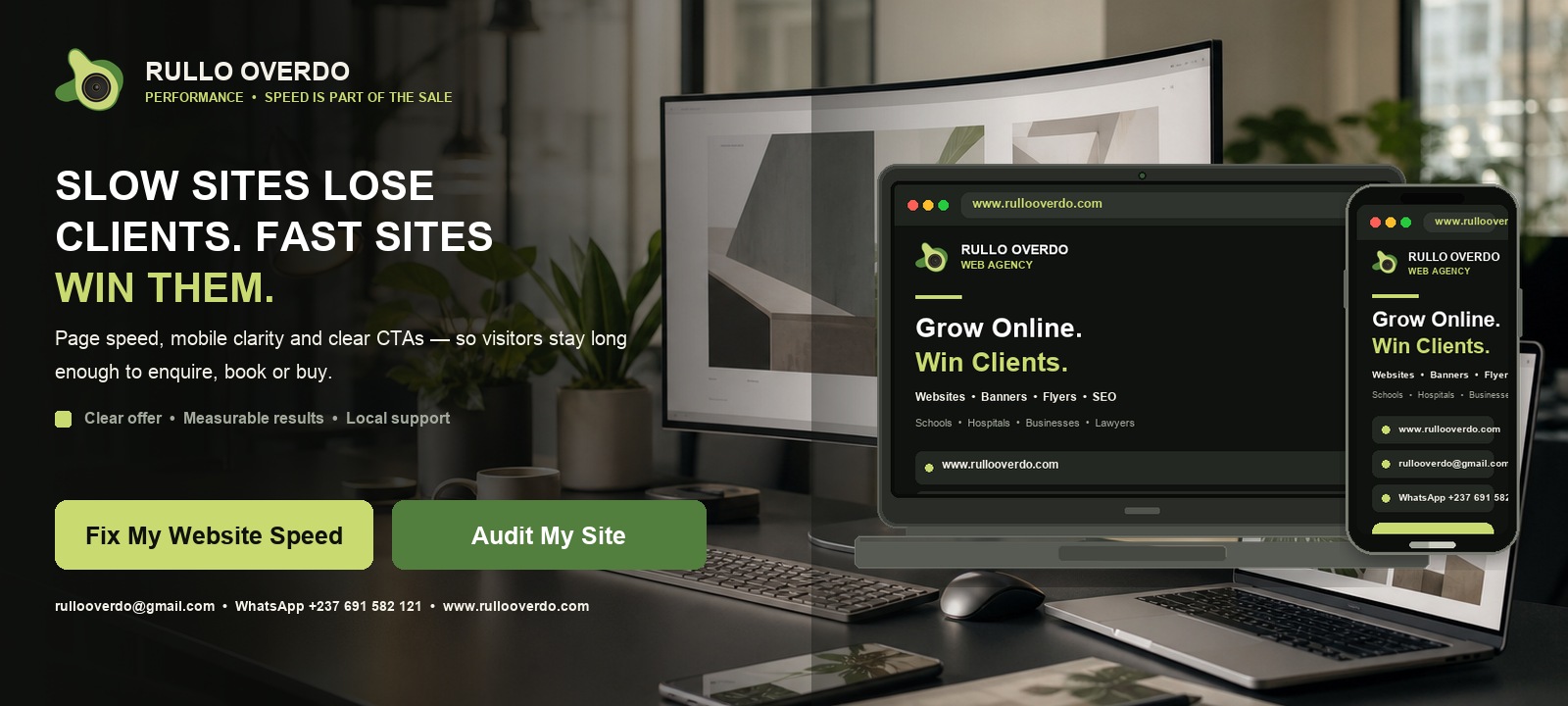 Speed that sells — website performance banner