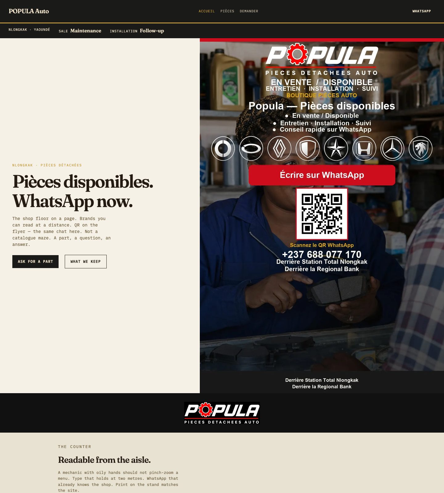 POPULA Auto homepage