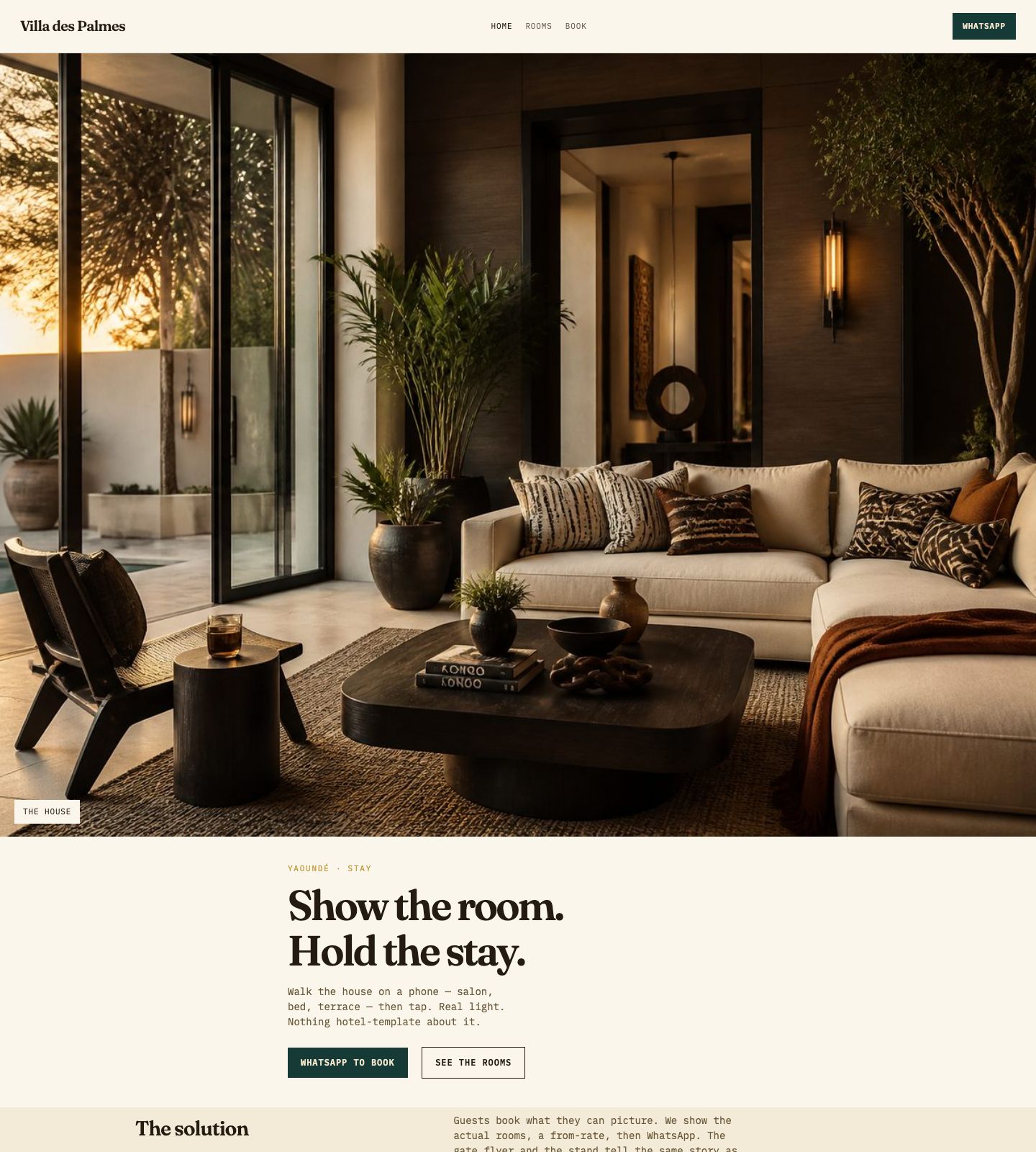 Villa des Palmes homepage