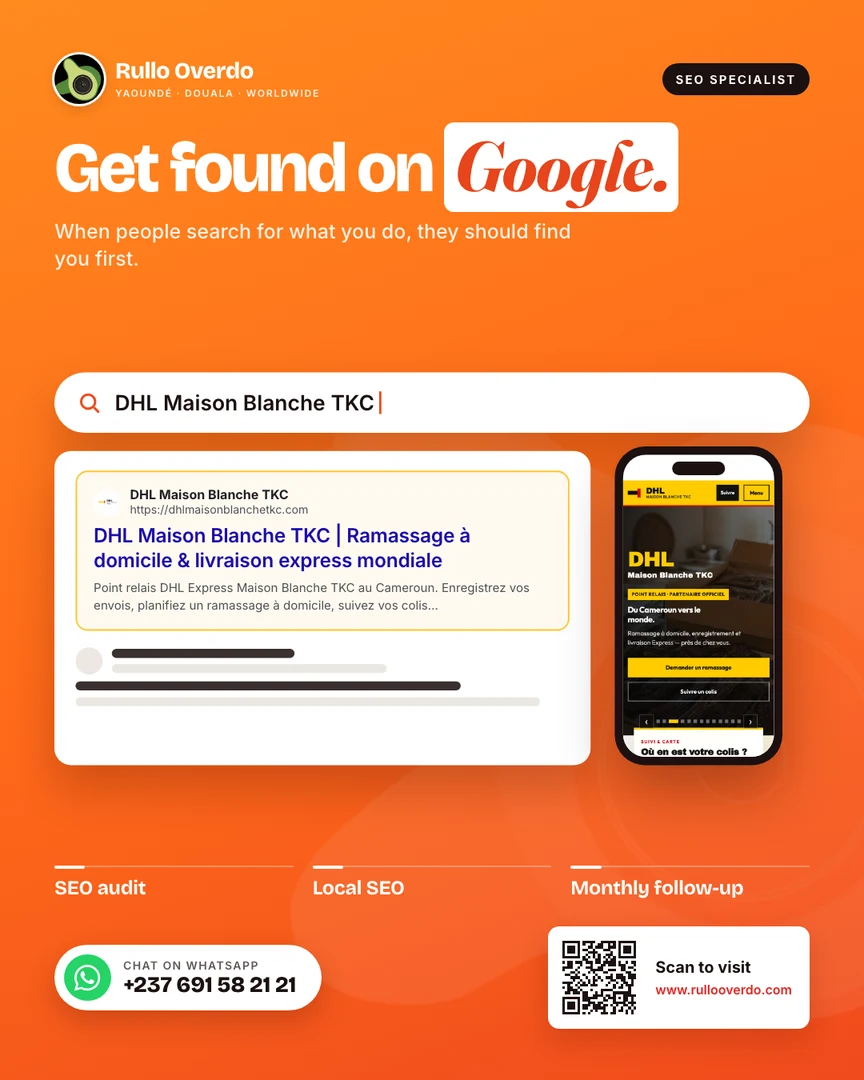 SEO flyer — DHL Maison Blanche TKC on Google and its mobile site