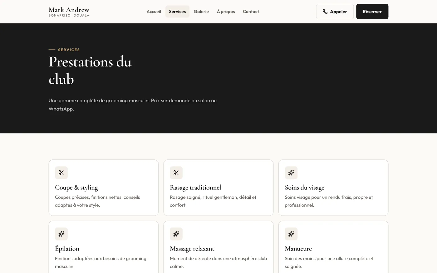 Services page