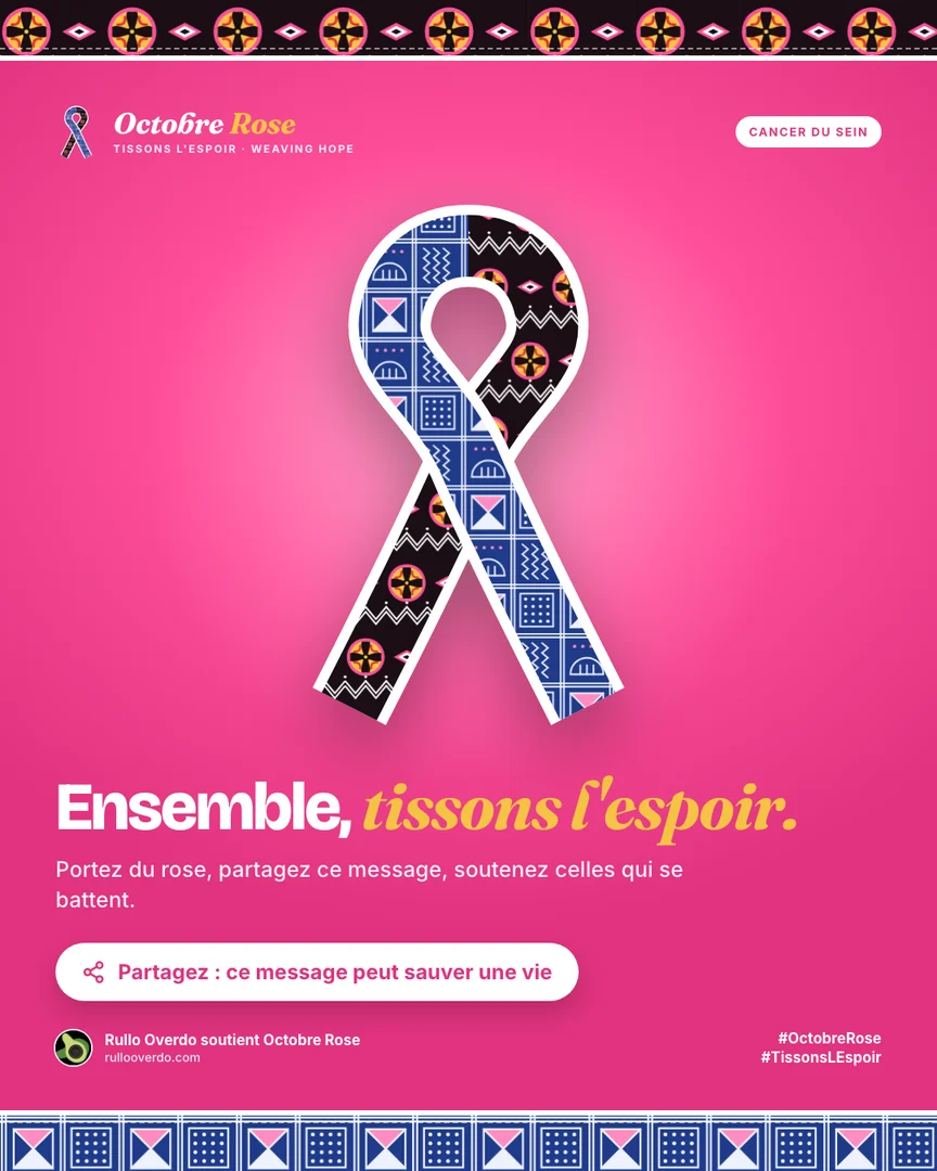Octobre Rose flyer — Ensemble, tissons l'espoir