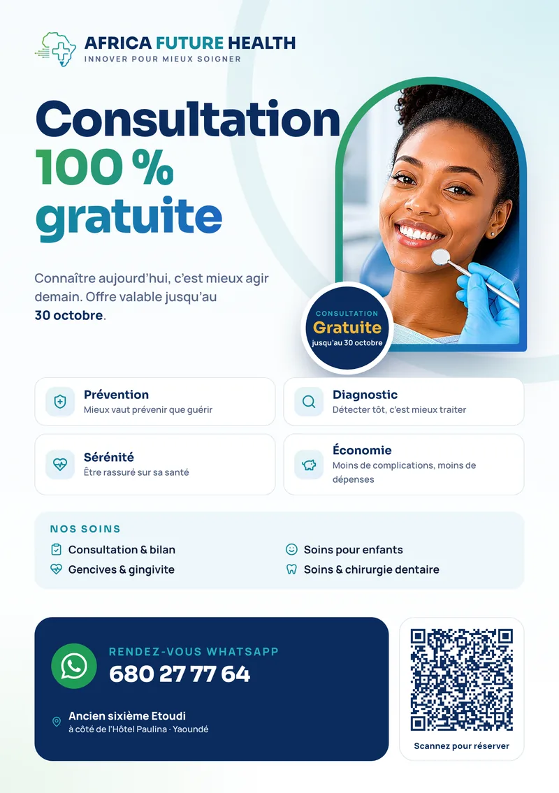 Africa Future Health — a5 free-consultation flyer