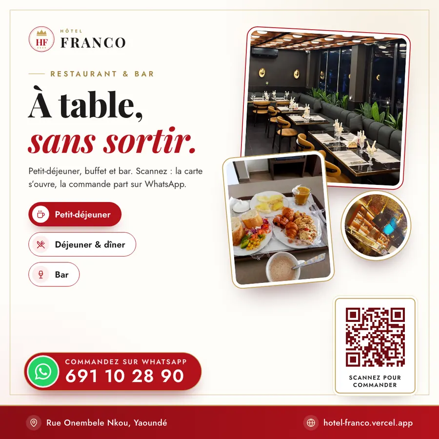 Hôtel Franco — restaurant post with menu QR