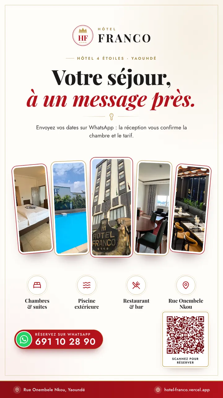 Hôtel Franco — WhatsApp status for a room reservation