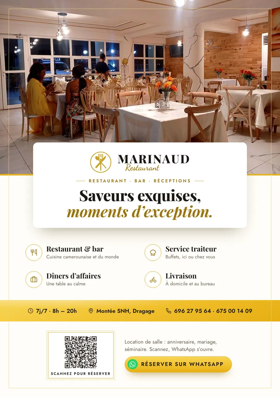 Restaurant Marinaud — A5 flyer with menu QR