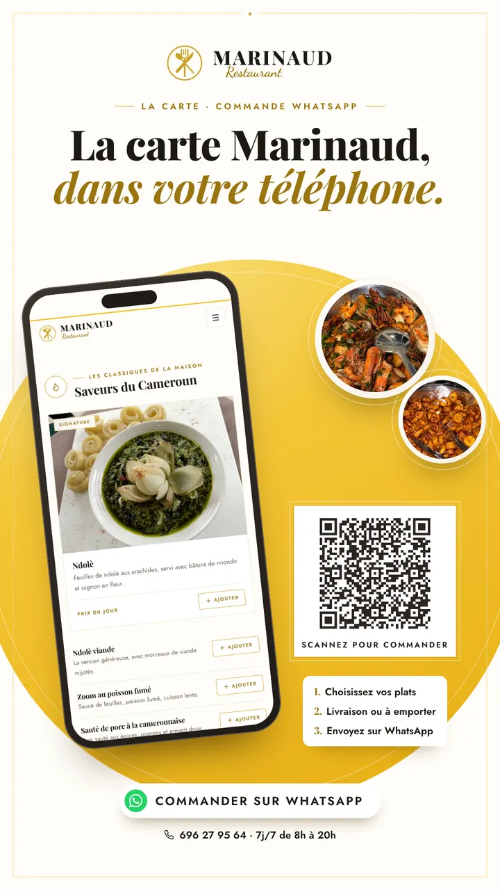 Restaurant Marinaud — WhatsApp status that opens the menu