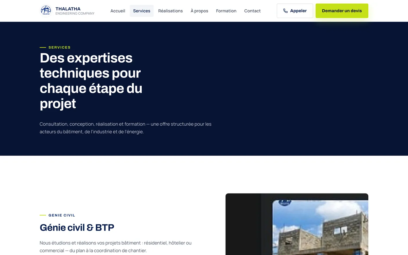 Services page
